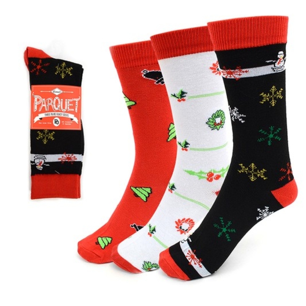 3 Pairs Pack Ladies Christmas Holidays Crew Socks